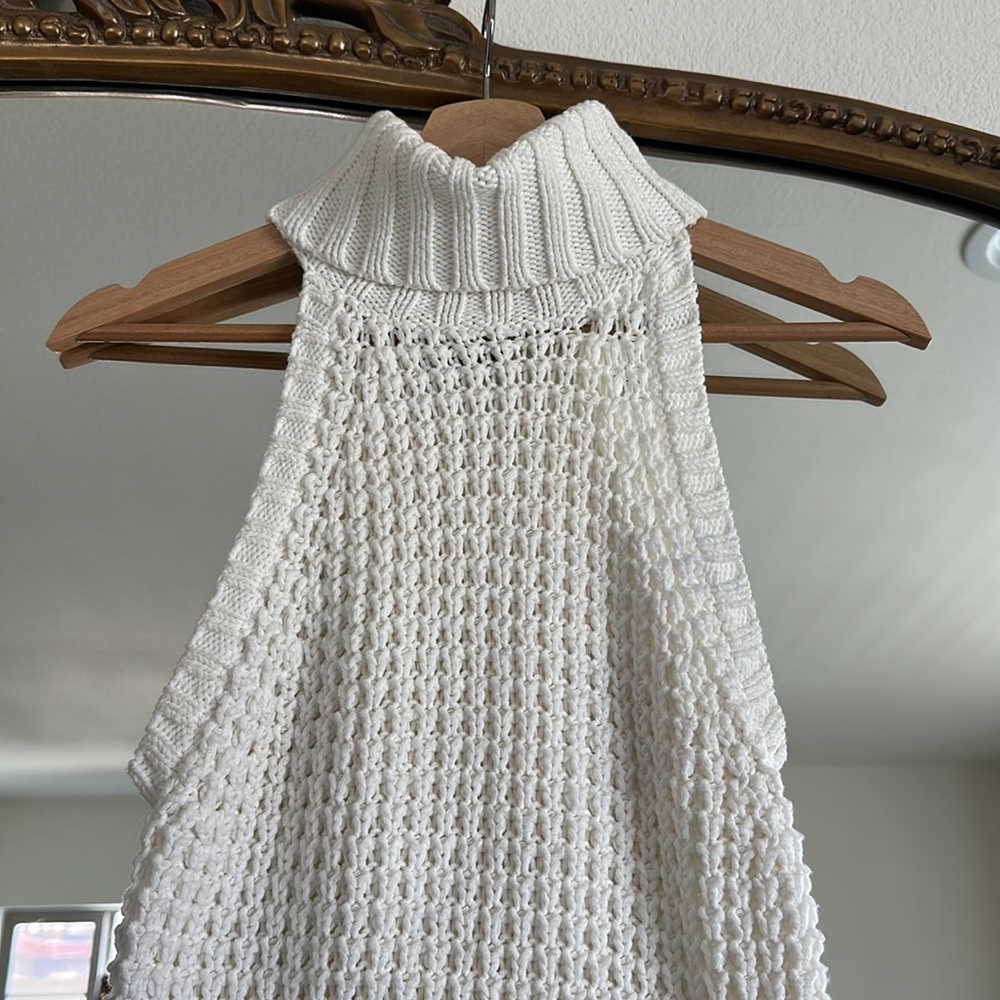 Nasty Gal small white knit turtle neck sweater mini dress women new without tag - Picture 4 of 5